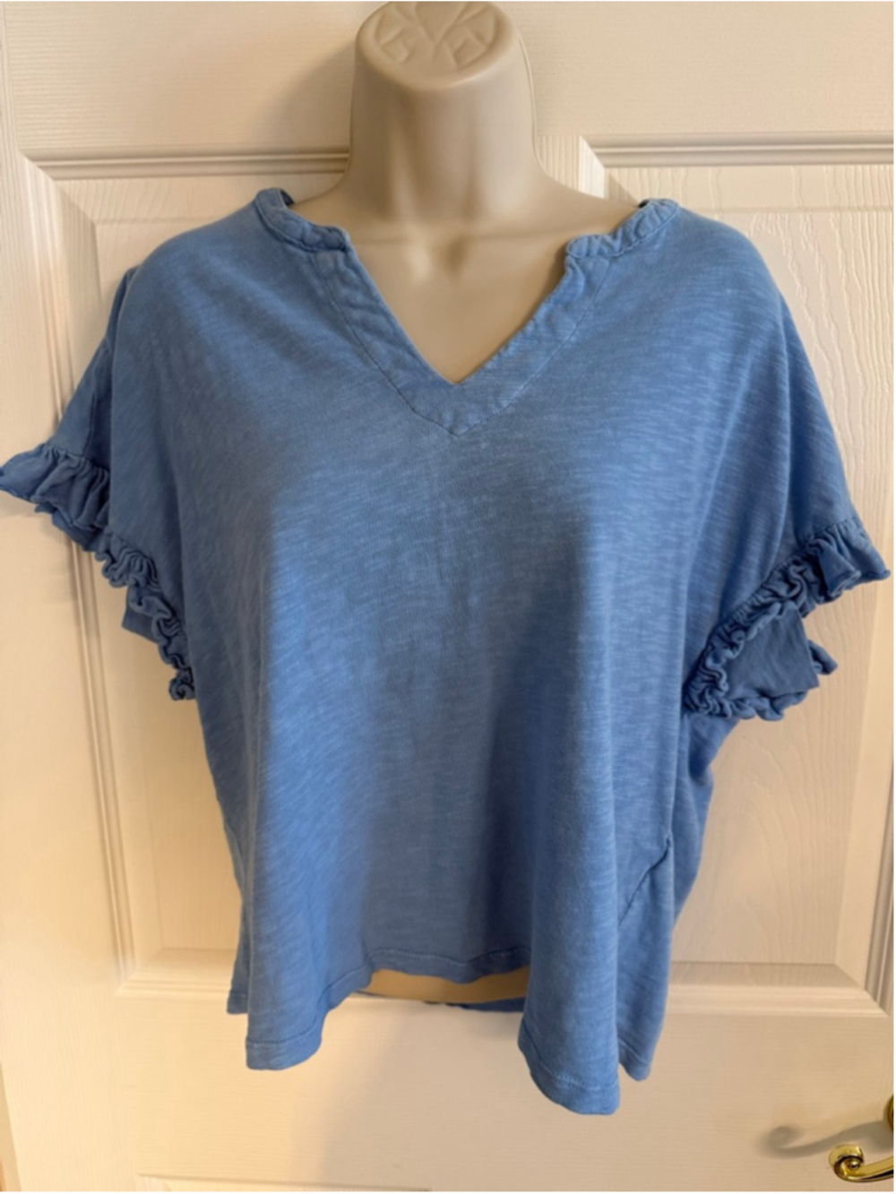 Pilcro Leila Relaxed Fit Ruffle Sleeve Top by Anthropologie size Small